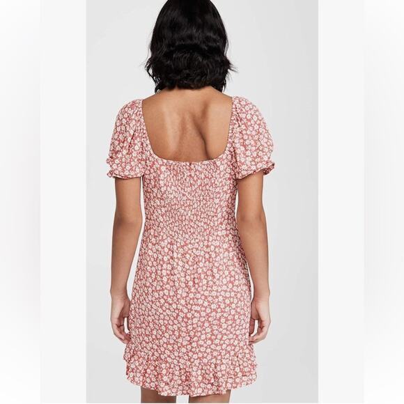 Lost + Wander Floral Madison Mini Dress Coral Medium New - Picture 16 of 16